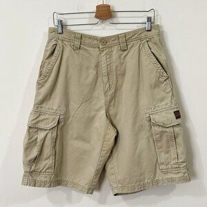 AEROPOSTALE A87 Y2K Cargo Shorts Men Sz 31 Utility Streetwear Cotton Khaki
